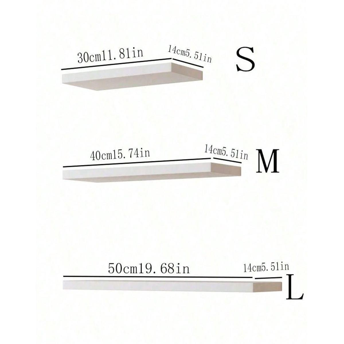 Three-Piece Wall-Mounted Floating Shelf Set, 30cm 40cm 50cm, Book Holder, Home Decor Storage Rack, Modern Design Organizer