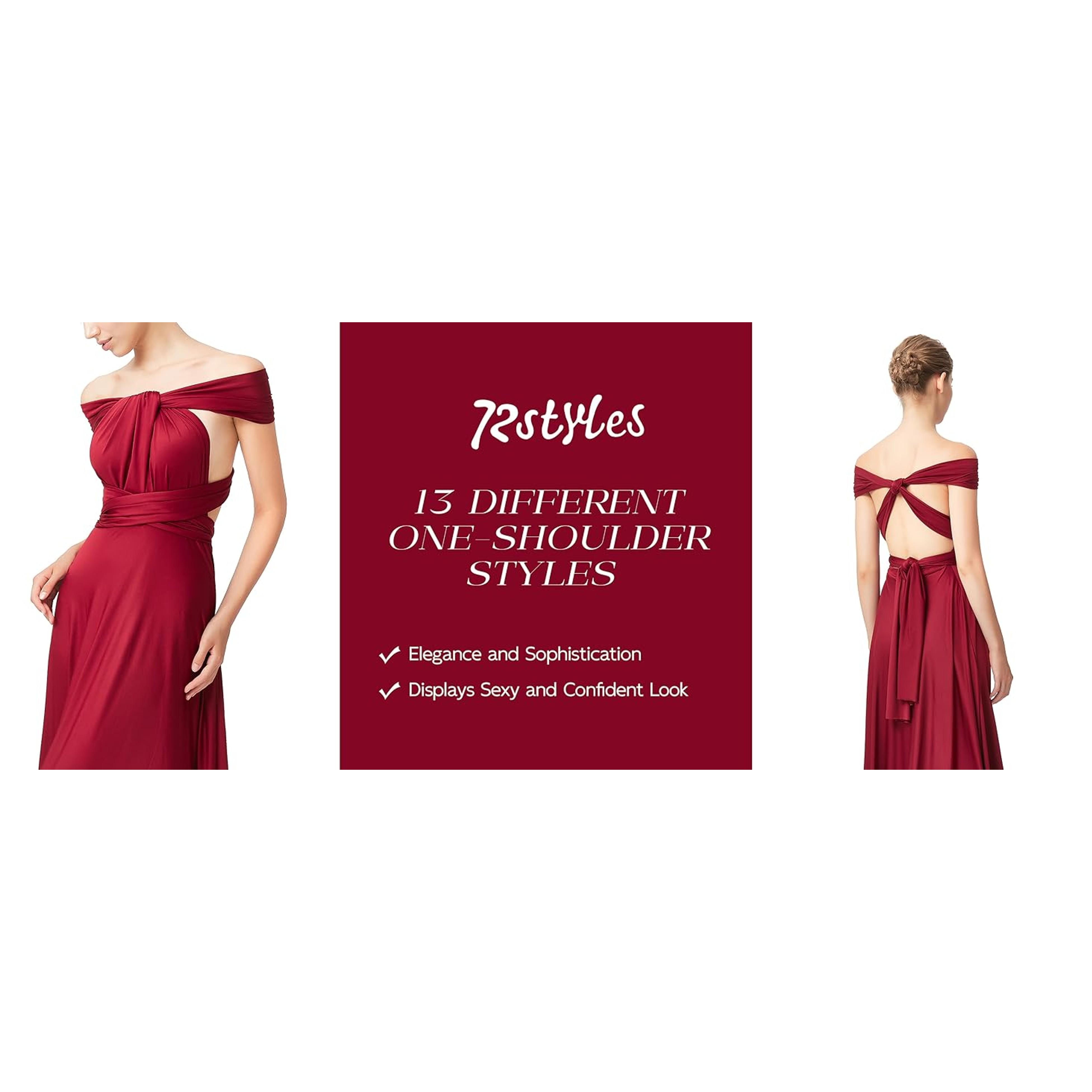 Women's Plus Size Long Infinity Dress - Bandeau, Convertible, Multi-Way Twist Wrap Dress for Beach, Prom, Cocktail Events, Fits Maternity Needs Women's Plus Size Long Infinity Dress - Bandeau, Convertible, Multi-Way Twist Wrap Dress for Beach, Prom, Cocktail Events, Fits Maternity Needs