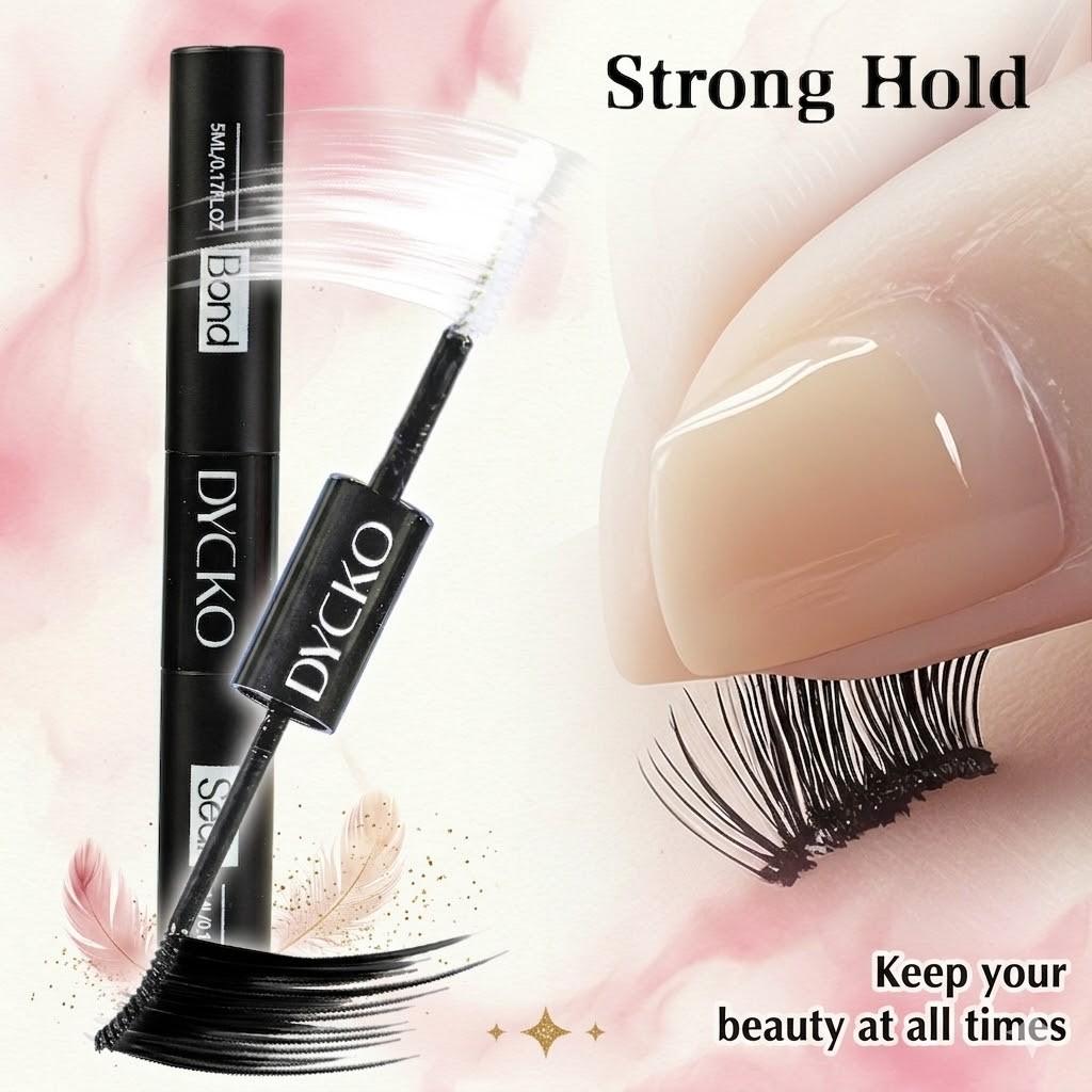 DYCKO Lash Bond and Seal, 72H Strong Hold Waterproof Eyelash Glue for Cluster Lashes, DIY Lash Extension Kit at Home, Beginner Friendly, Vegan & Cruelty Free