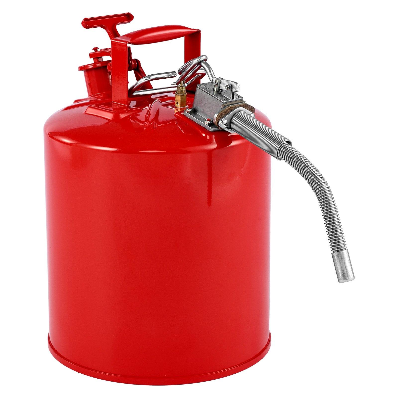 VEVOR Safety Gas Can, 5 Gallon Type II Red Safety Can for Gasoline with Stainless Steel Flame Arrester, Self-Closing Lid & Flexible Metal Spout, Carbon Steel Flammable Storage with Ergonomic Handle VEVOR Safety Gas Can, 5 Gallon Type II Red Safety Can for Gasoline with Stainless Steel Flame Arrester, Self-Closing Lid & Flexible Metal Spout, Carbon Steel Flammable Storage with Ergonomic Handle