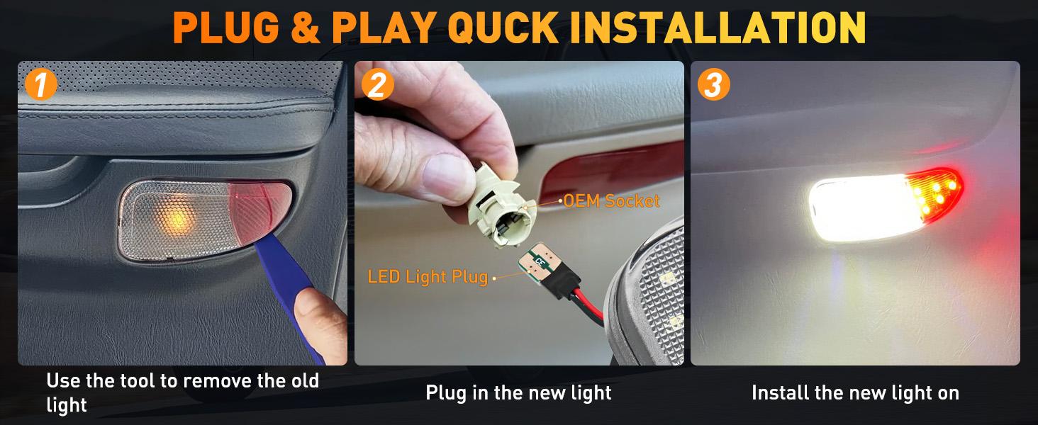 Nilight LED Interior Door Panel Lights 2PCS for Ford F-150 1997-2003, F-250, Lobo 1997-1999, F-150 SVT 1999-2022, 2004 - Plug and Play Compatible