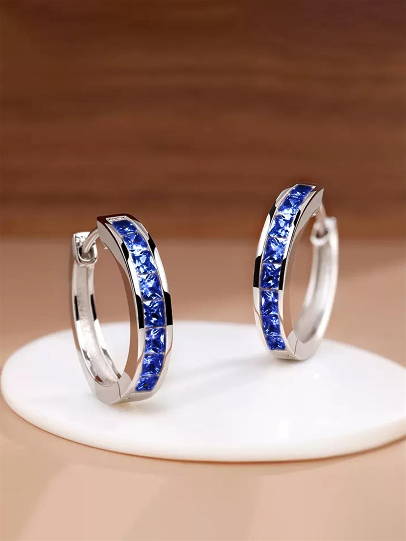 Summer 2024 Women's Elegant Rhinestone Decor Hoop Earrings, Fashionable Party Accessories for Anniversary, Engagement, Bridal Party, Wedding, Valentine's Day Gift
