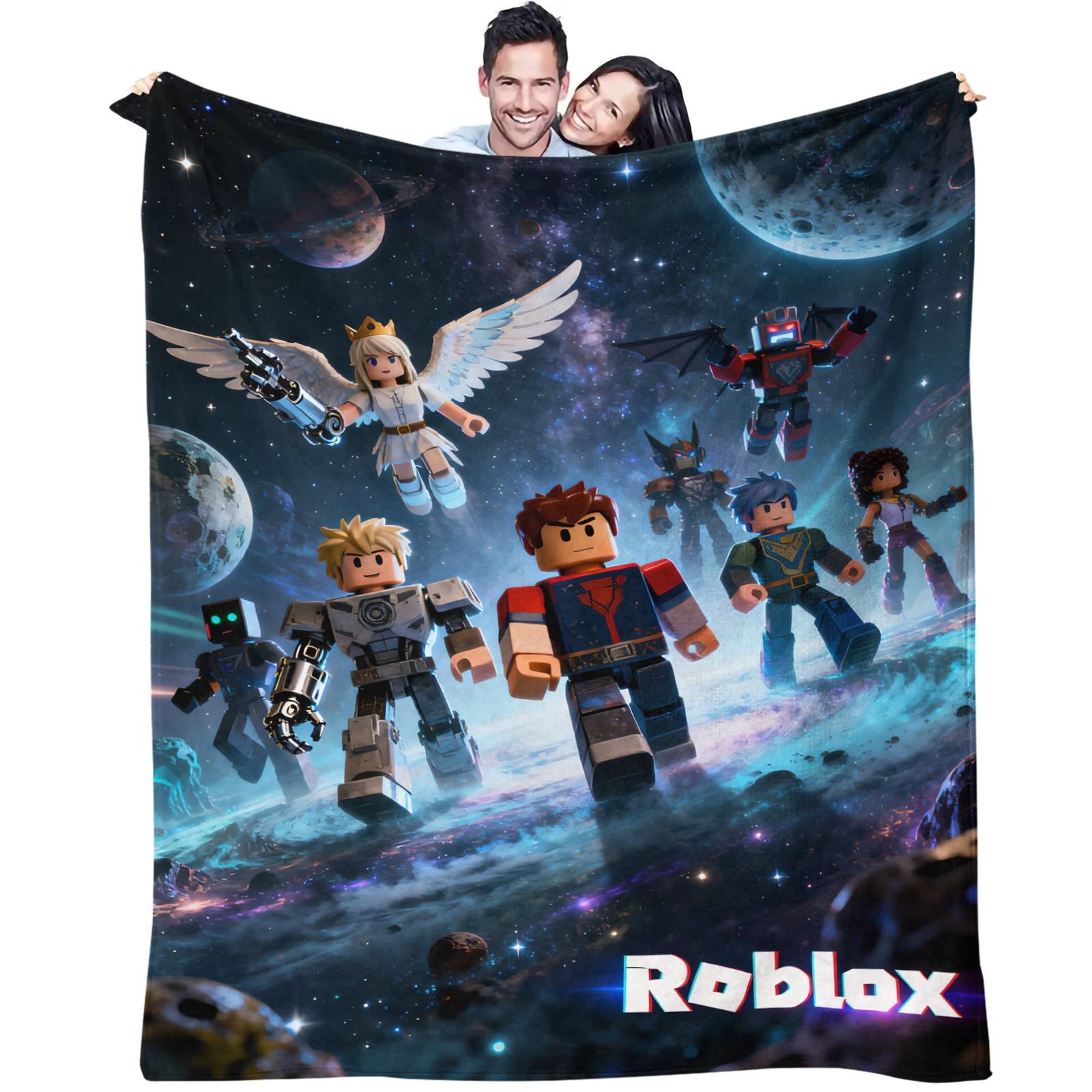 Roblox Printed Pattern Blanket, Suitable For All Seasons, Suitable For Beds, Sofas, Cars, Room Decorations, And Gifts, Suitable As a Gift For Children And Teenagers, a Single-Sided Printed Blanket
