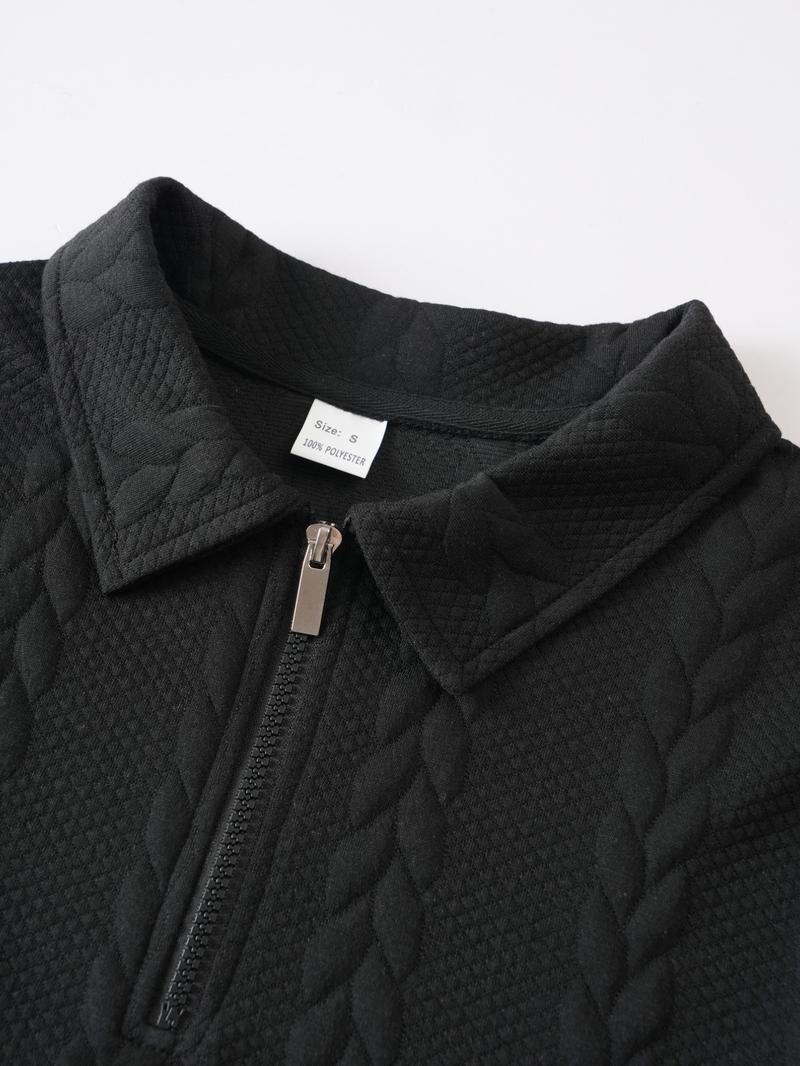 2-Pack Men's Half-Zip Pullover Sweaters, Cable Knit Collared Tops, Soft Warm Casual Long-Sleeve Outfits for Fall/Winter Daily Wear & Fashion Styles