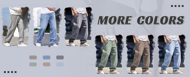 High Waist Spring To Summer Loose Jeans Fall Baggy Straight Leg Denim Pants Trousers