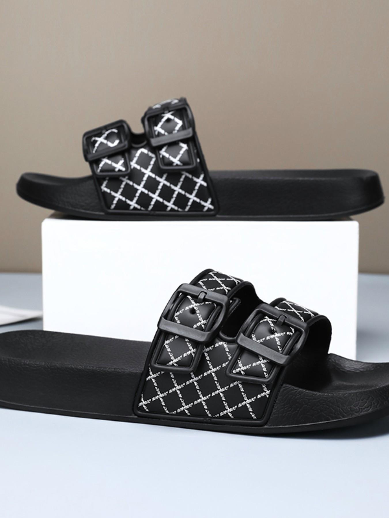 Boken Floral Flat Two-Band Sandals, Comfortable Outdoor Wear, Casual Fashion, Versatile Large Size Beach Slippers