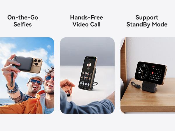 INIU MagFino 10000mAhPortable Charger, Ultra Slim Qi2 Certified 10000mAh 45W Magnetic Power Bank, super fast charge, Metal USB C in&Out Wireless Battery Pack with Foldable Stand, Phone Charger, Only for iPhone 16/15/14/13/12 Series