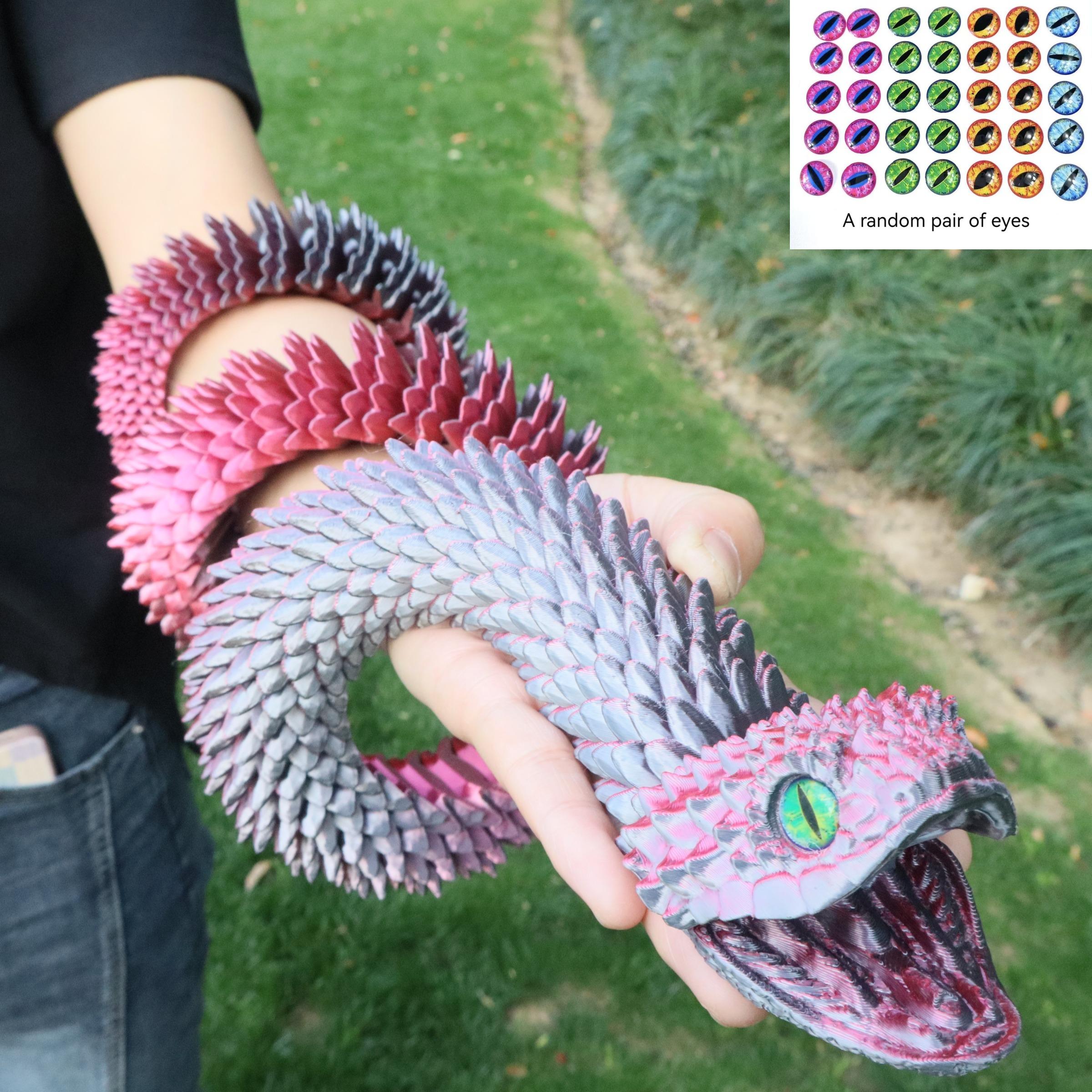 3D Printed Python Model 110cm/43.31inch, Creative Snake Decoration with Realistic Eyes, Home Decor, Creative Modern Decoration, Indoor Outdoor Use, Lifelike Design, Interior Decoration Accessories