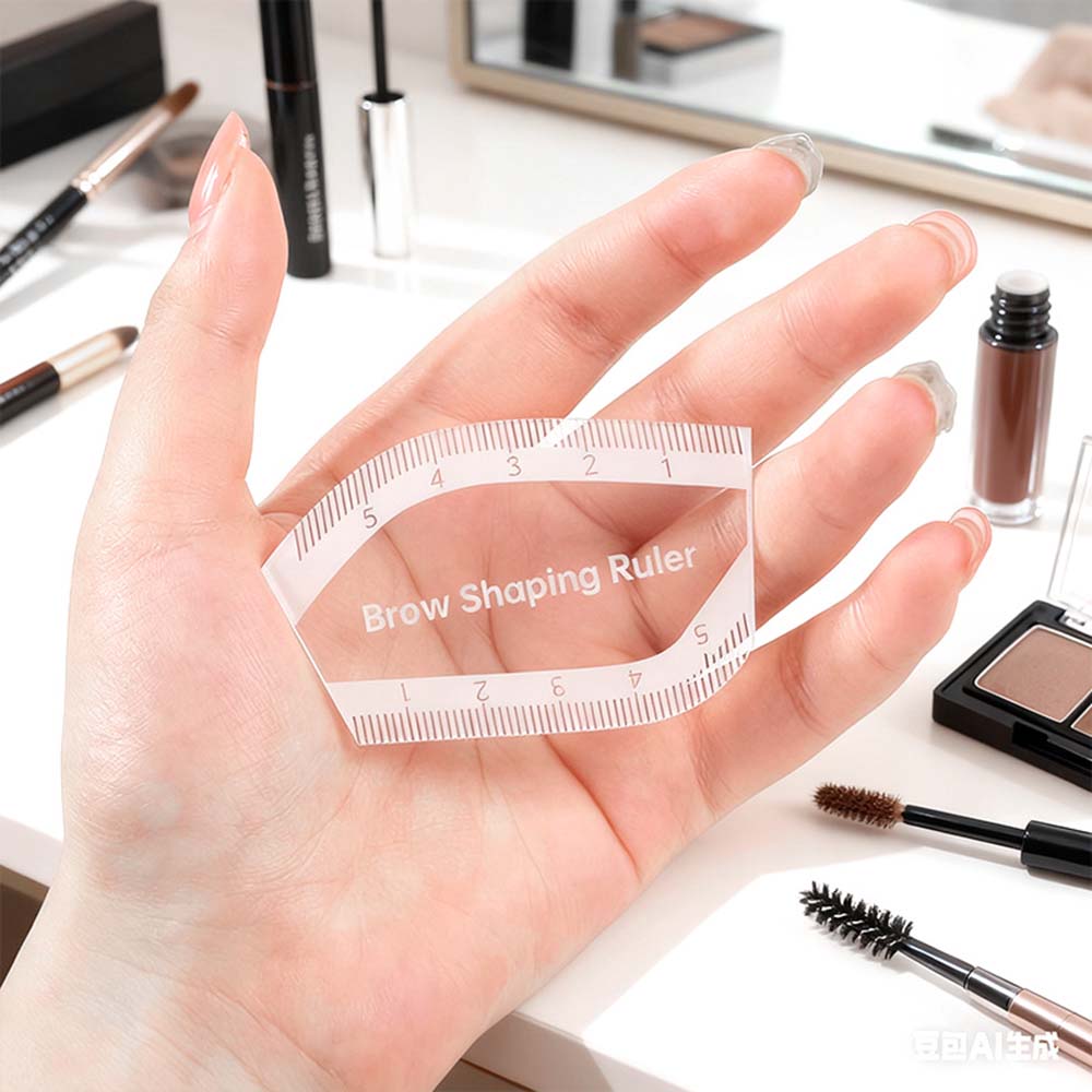 1pc Transparent Eyebrow Mapping Ruler & Eyebrow Stencils - Quickly For Shaping, Reusable Ruler for Symmetrical Eyebrow Design, Salon & Use, Makeup Template Tool for Beginner & Professional