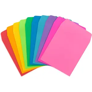 30 Pack 3.5x5 Inch Non-Adhesive Library Card Pockets, 10 Assorted Colors Small Envelope Pockets, Ideal for Classroom Organizing, Colorful Library Book Pockets