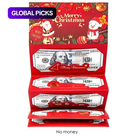 2pcs Christmas Cash Gift Envelopes, Surprise Money Clips for Men and Women, Cartoon Greeting Cards, Fantasy Theme, Creative Cash Gift Wallets