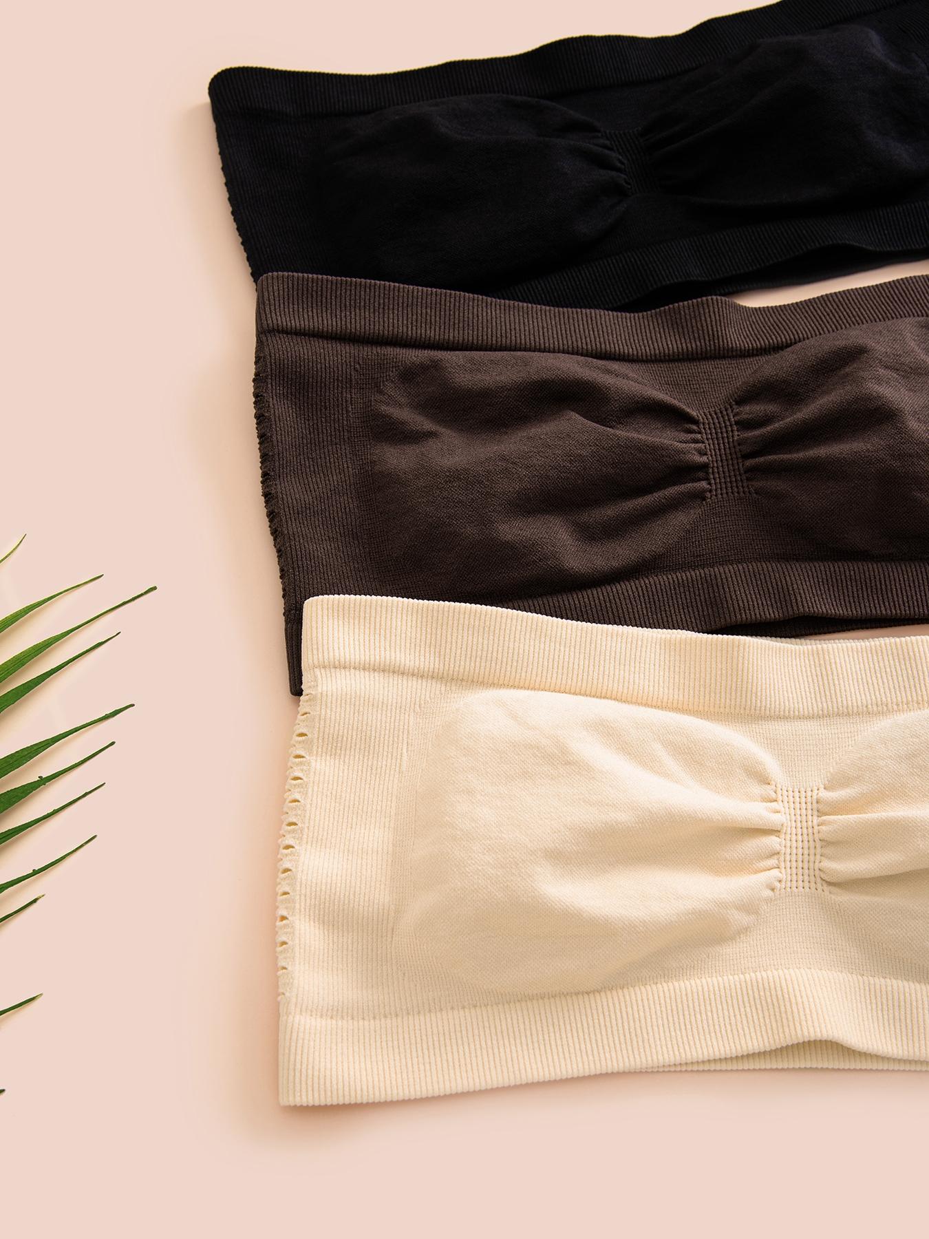 Women's Ruched Wireless Bandeau Bra, Breathable Comfy Bra, Minimalist Hollow Out Push Up Lingerie Top, Strapless Bra, Underwear, Bralette Lingerie for Women, Bras for Women, Lingerie for All Seasons