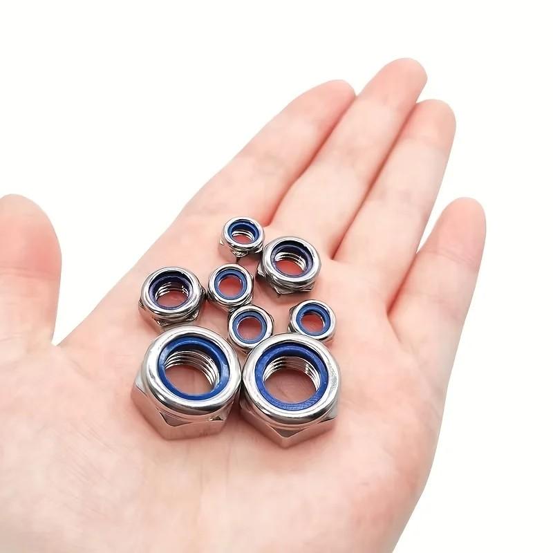 M3-M10 Anti-Loose Hex Nuts 42Pcs Anti-Slip Locking Fasteners for Industrial, Construction, Electronic & Automotive Fields.This premium 40-piece anti-loose hex nut set is a versatile and reliable hardware fastener solution.