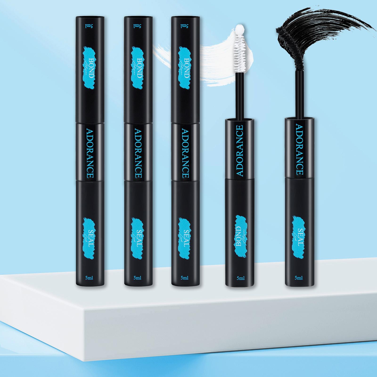 ADORANCE Waterproof Eyelash Glue (3-Count Pack), 2-in-1 Long-Lasting Lash Bond and Seal Glue, Sweat-Proof Eyelash Extension Glue for Cluster Lashes, Waterproof Eyelash Clusters