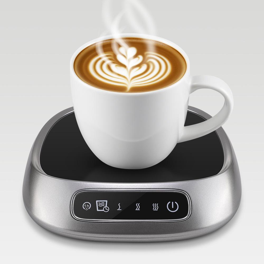 Thermal Heating Cup Mat with 3 Temperature Settings, USB Plug-In Heating Coaster Touchscreen Interface Voice Prompt, Ideal for Autumn Winter Coffee Milk Warmer