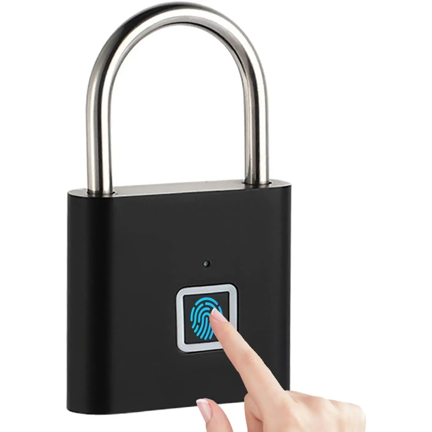 Keyless Smart Padlock, Fingerprint Lock with USB Charging, High Security Biometric Locker Lock for Gym, School, Travel Backpack, Fence & Storage, Small & Portable