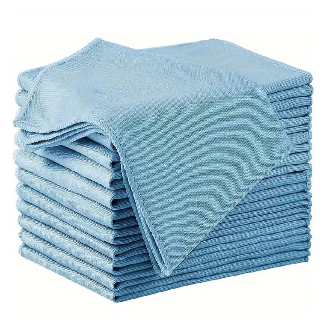 6/12/15pcs Microfiber Glass Cleaning Cloth, Lint Free Quick Dry, Ideal for Windows, Glasses, Windshields, Mirrors & Stainless Steel