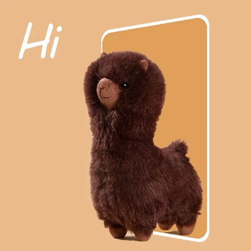 Furry Plush Llama Alpaca Plush Toy Stuffed Soft Long Plush Lifelike Alpaca Sheep Hug Throw Pillow Animals Nap Sleeping Pillow