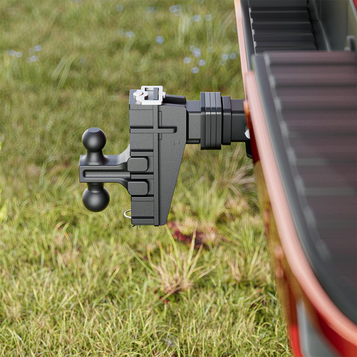 Dual-Ball Adjustable Trailer Hitch(2"&2-5/16"), Fits 2-Inch Receiver, 6 Inch Drop/Rise Drop Cushioned Hitch, 25,000 LBS GTW-Tow Hitch for Truck, Solid Ball Mount, Black, Heavy Duty