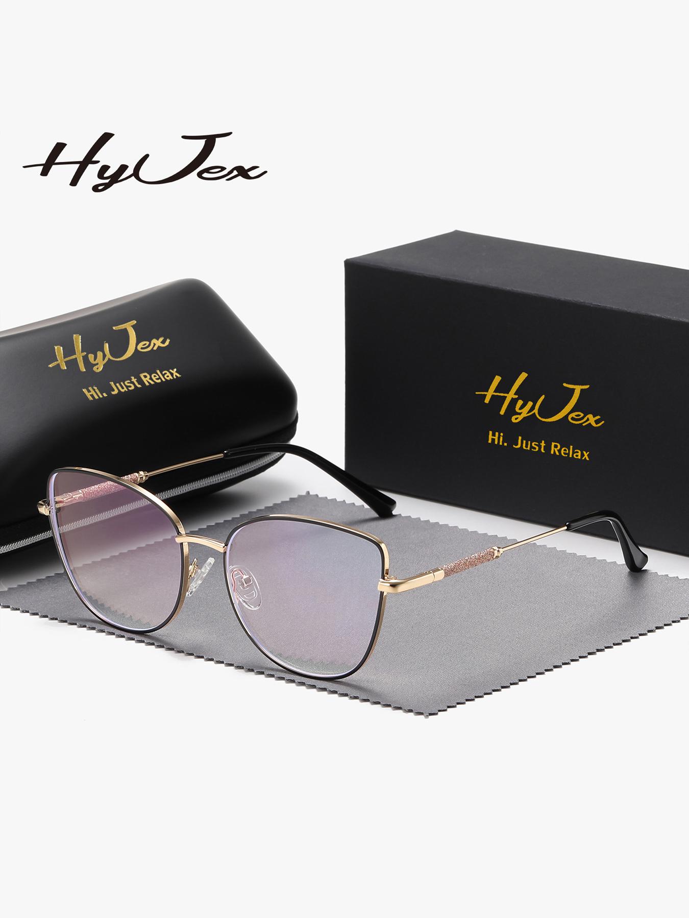 HYJEX 1 Piece Unisex Fashionable And Versatile Style Anti Blue Light Full Frame Plano Glasses Elegant And Charming Cat Eye Frame Plano Glasses