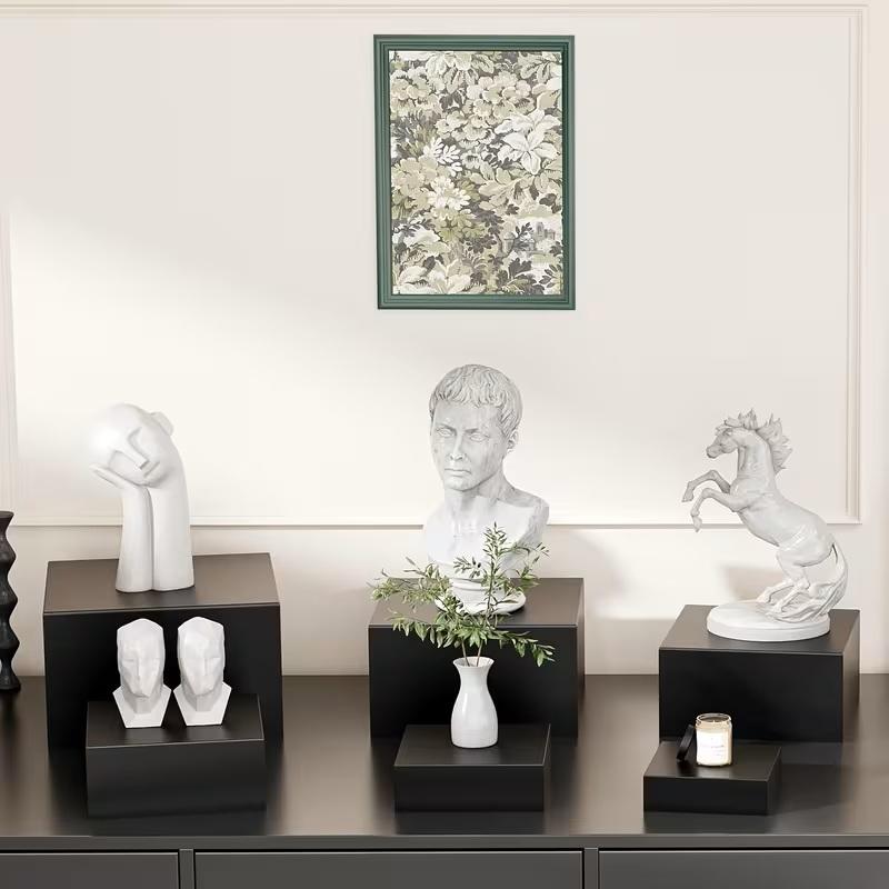 6-Piece Set 3-8 Inch White/Clear Acrylic Cube Display Bases, Display Risers, Buffet Stands, Home Decor Holders, Ideal for Showcasing Jewelry, Bags and Accessories, Organizing Items for Parties & Birthdays