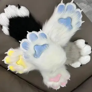 Kig attachment Fursuit Kigurumi Furry Animal Claws Nails Glove Cosplay Costume Wearable Furry Animal Paw Cosplay Props Kid gift
