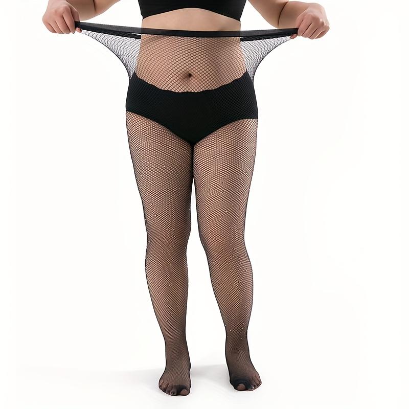 1 Pair Women's Sexy Shiny Pantyhose Fishnet Stockings High-stretch and High-Waisted Rhinestone Tight Fishnet Bodystocking for Party and Costume