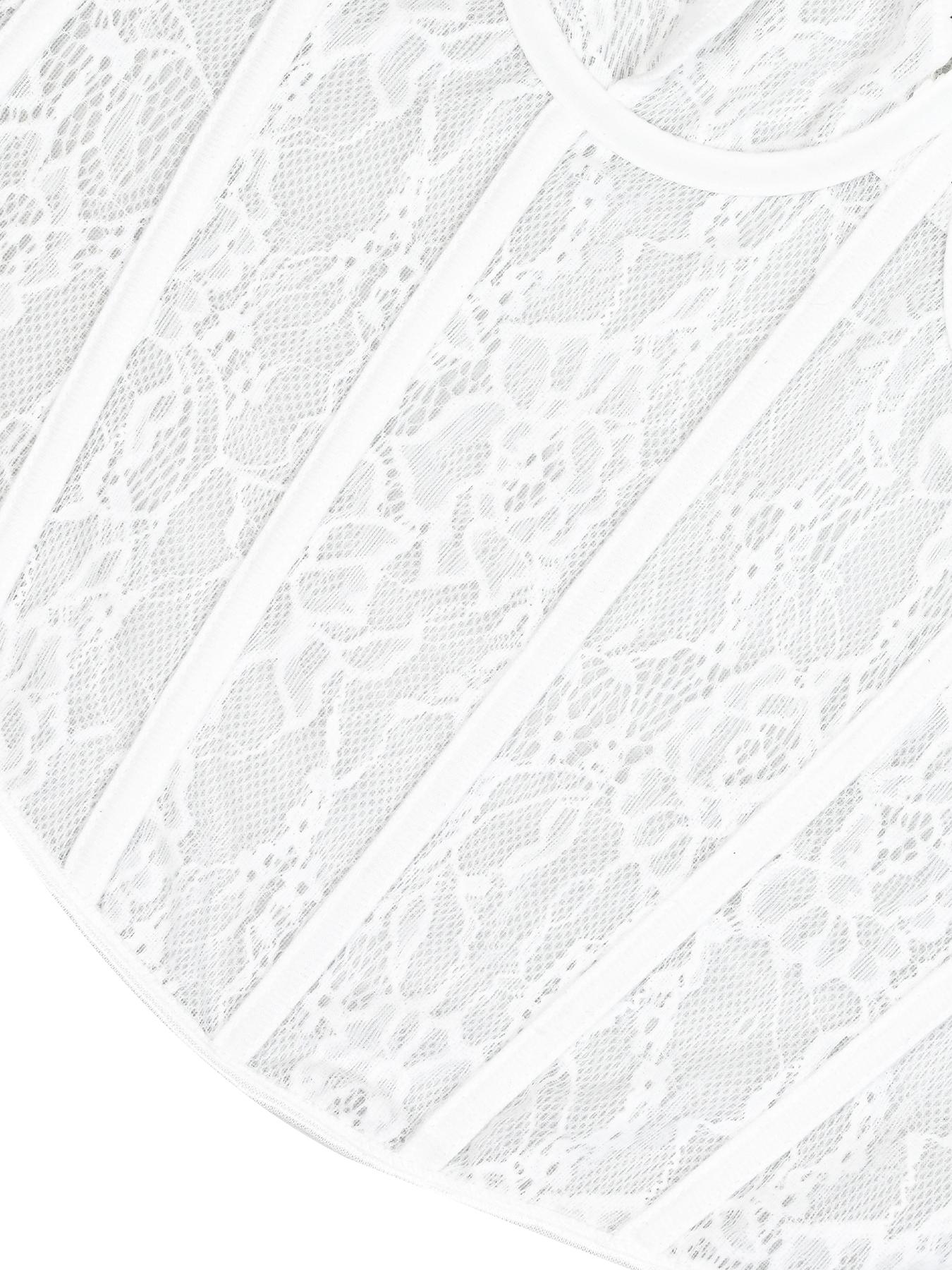 Y2K Sexy White Lace Corset Top Strapless Boned Bustier Push Up Waist Cincher Shapewear Going Out Top for Date Night Club Party Corset Shaper Feminine Corset Style Shapewear