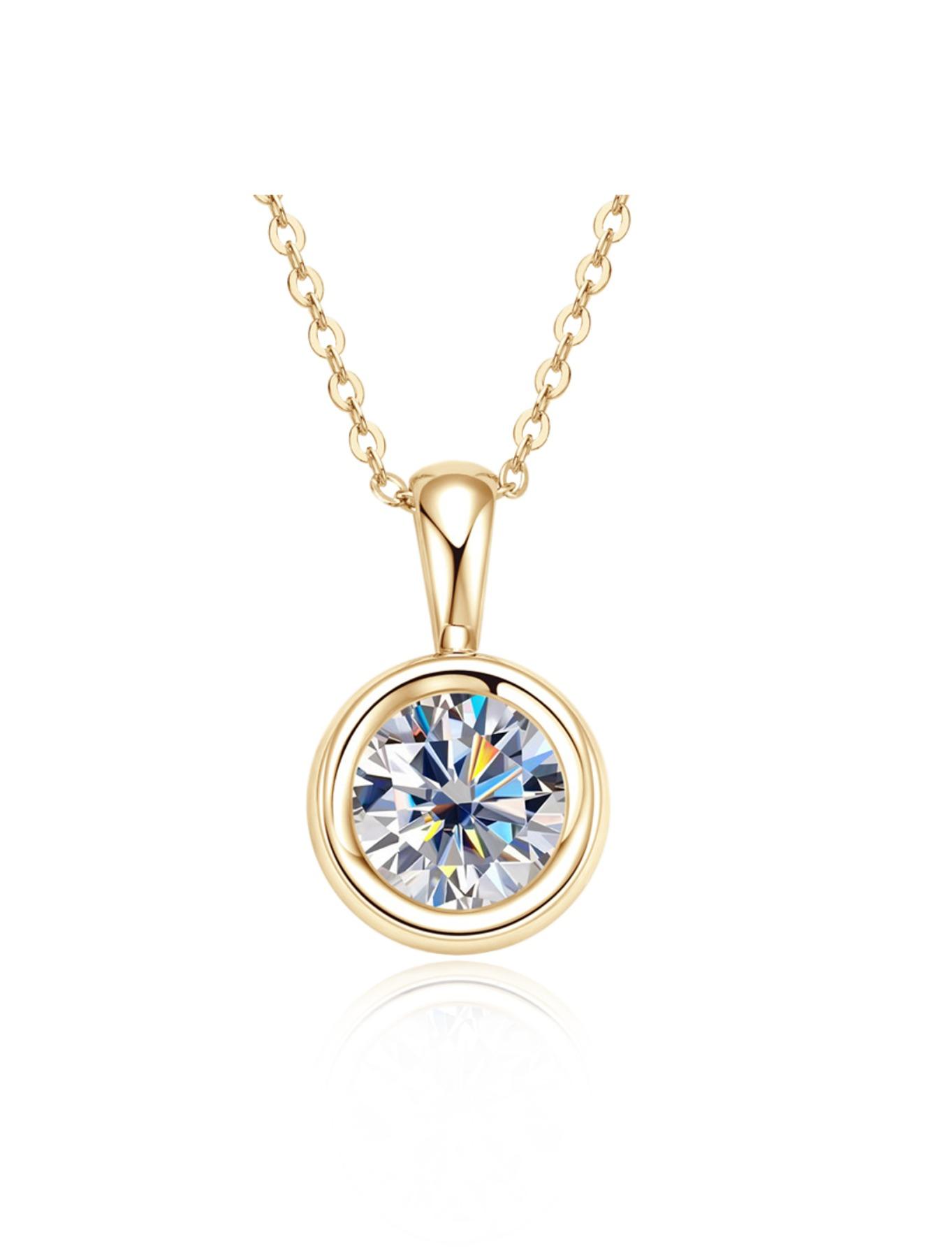 1 Carat Moissanite Pendant Necklace, S925 Silver, Couples Fashion Jewelry, Perfect for Dates, Parties, Gifts for All Occasions