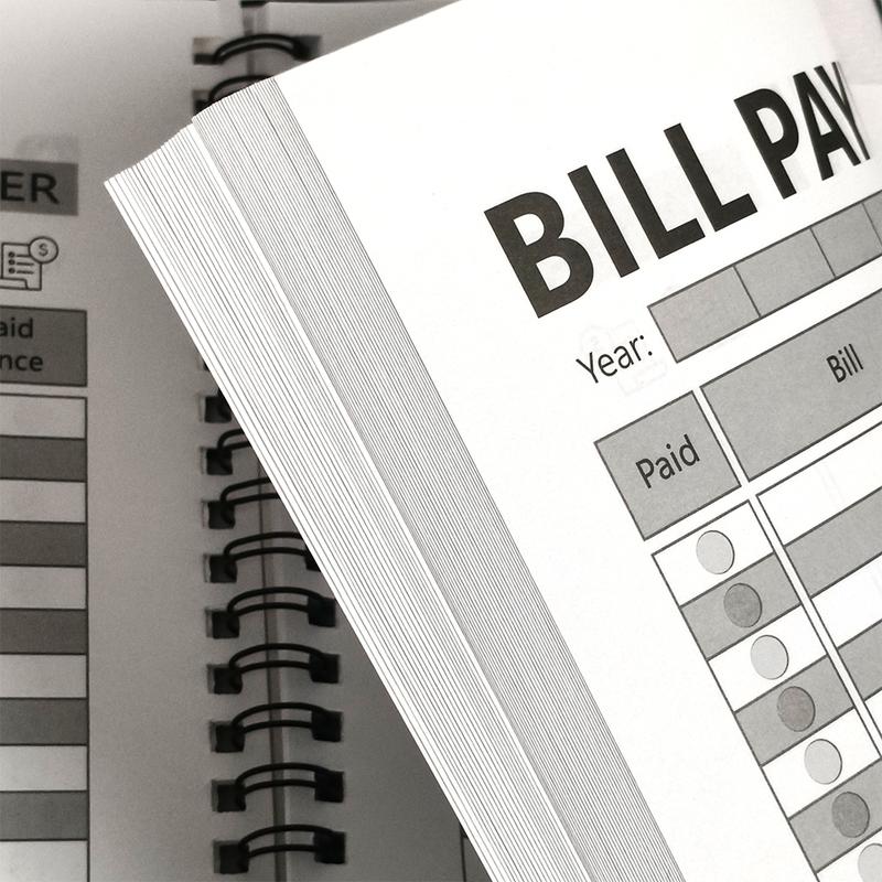 Bill Tracker Notebook, 1/3 Counts Monthly Bill Organizer, Finance Checklist Organizer Financial and Payment List Organizer, Suitable for Home Office School, Office Stationery Supplies