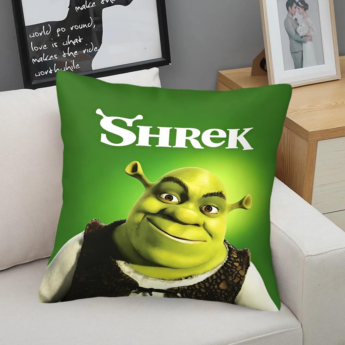 Shrek Pattern Pillow, 1 Piece Includes Pillow Core, Soft And Durable, Suitable For Children And Adults, Daily Holiday Birthday Gift, Bedroom Decoration For Bed, Sofa, Car