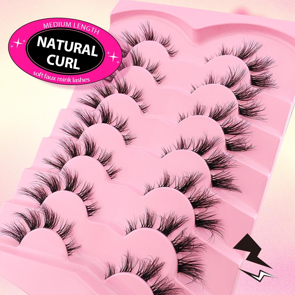7 Pairs Transparent Stem, Long Tail Fluffy Curly Comfortable Cosplay Cat Eye Lashes, Dense and Versatile Makeup Accessories, Longer Looking Eyelashes