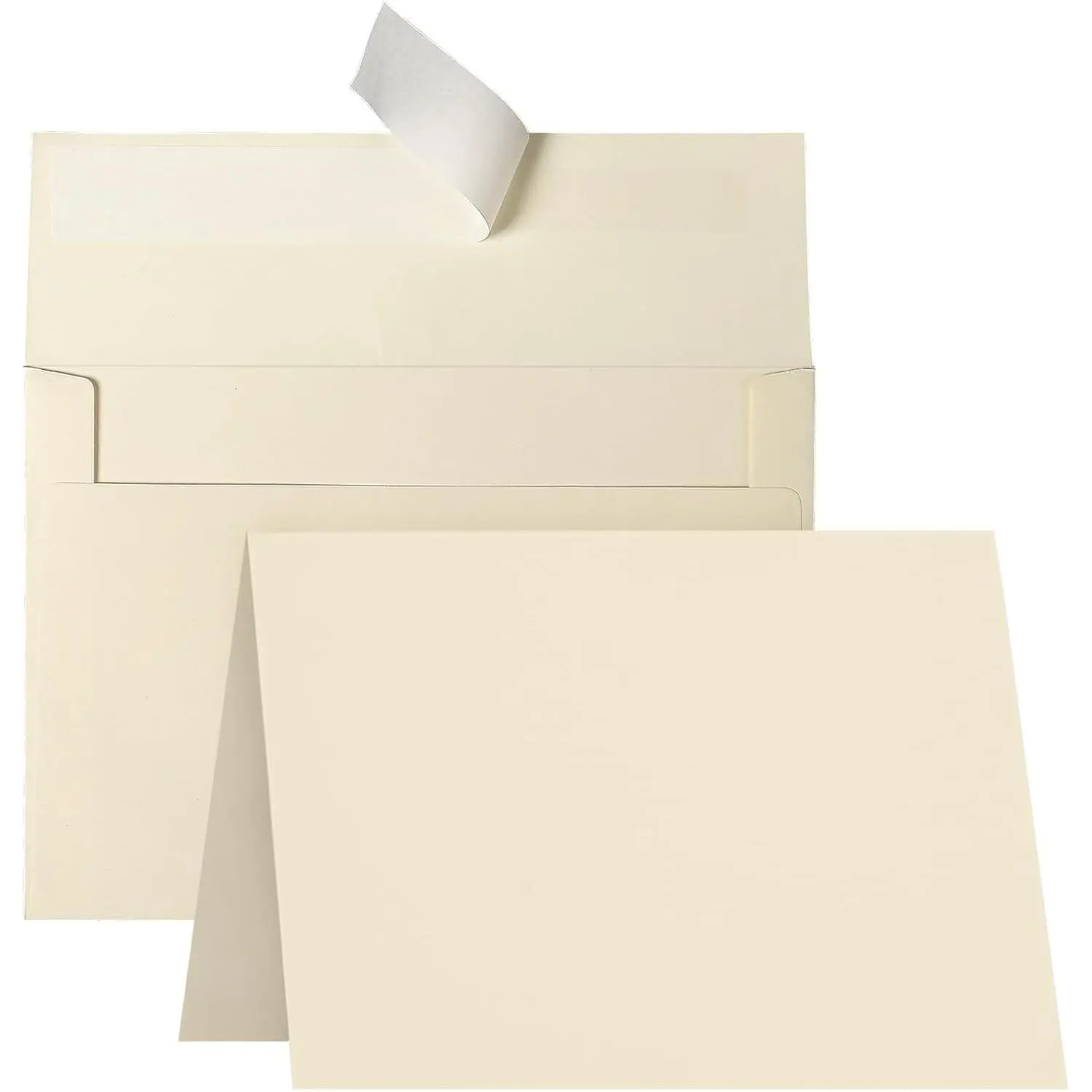 100 Pack Cream Blank Cards and Envelopes 5x7 | Folded Ivory Cardstock and A7 Envelopes Self Seal for Wedding, Invitations, DIY Greeting Cardstock & All OccasionGift