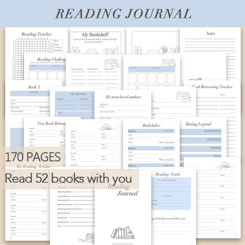 1pc A5 Reading Planner Notebook, Daily Reading Journal With Pink Bookstore & Bookshelf Illustrations, 170 Pages Reading Log And 52 Book Review Templates, Stationery For Book Lovers To Record Book Notes And Quotes, Journaling Supplies