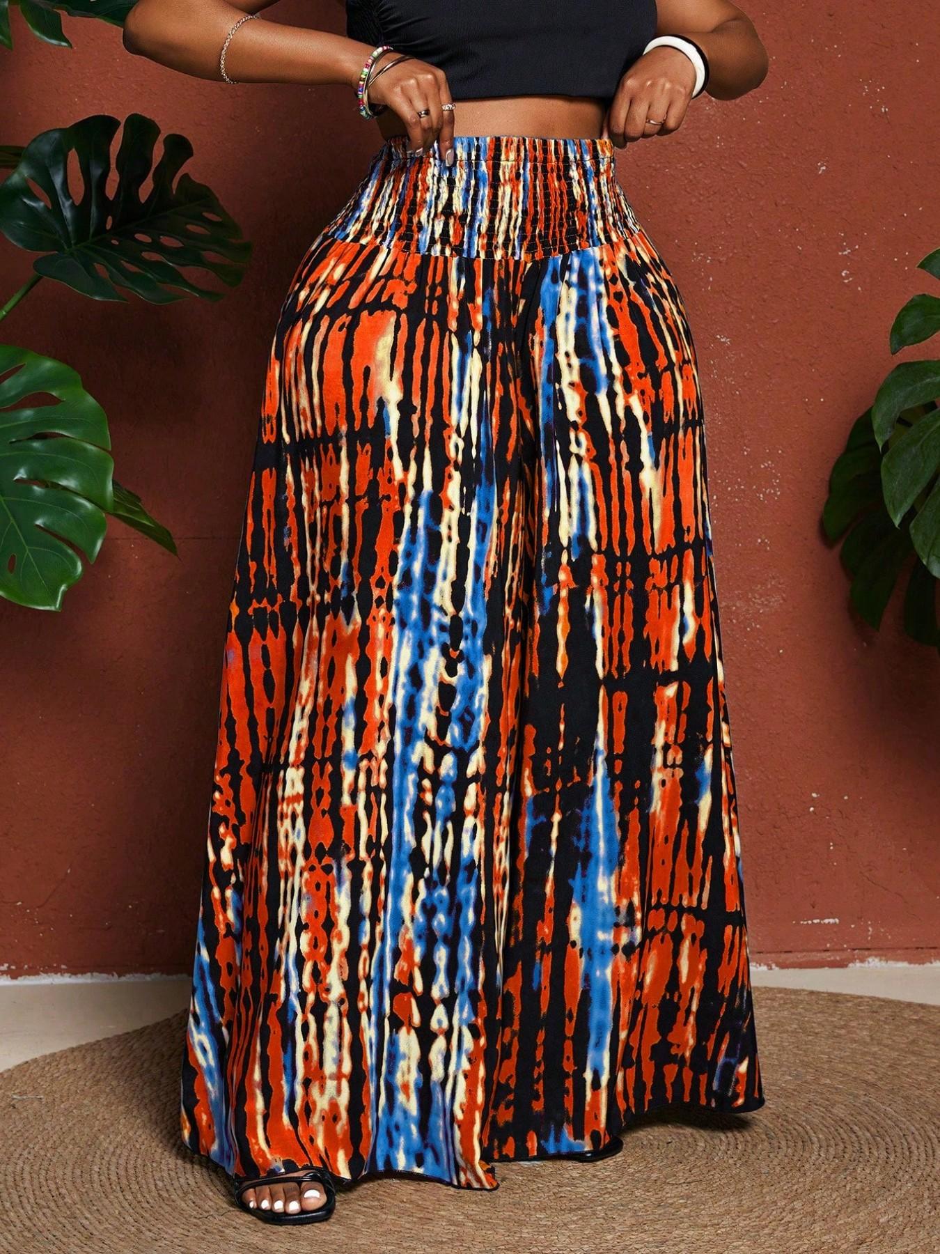 Plus Size Loose-Fit Vacation Pants, Bohemian Style Pants, Casual Trousers, Comfortable Casual Wear for Women & Men, Perfect for Travel & Daily Use, Tie-Dye Pattern