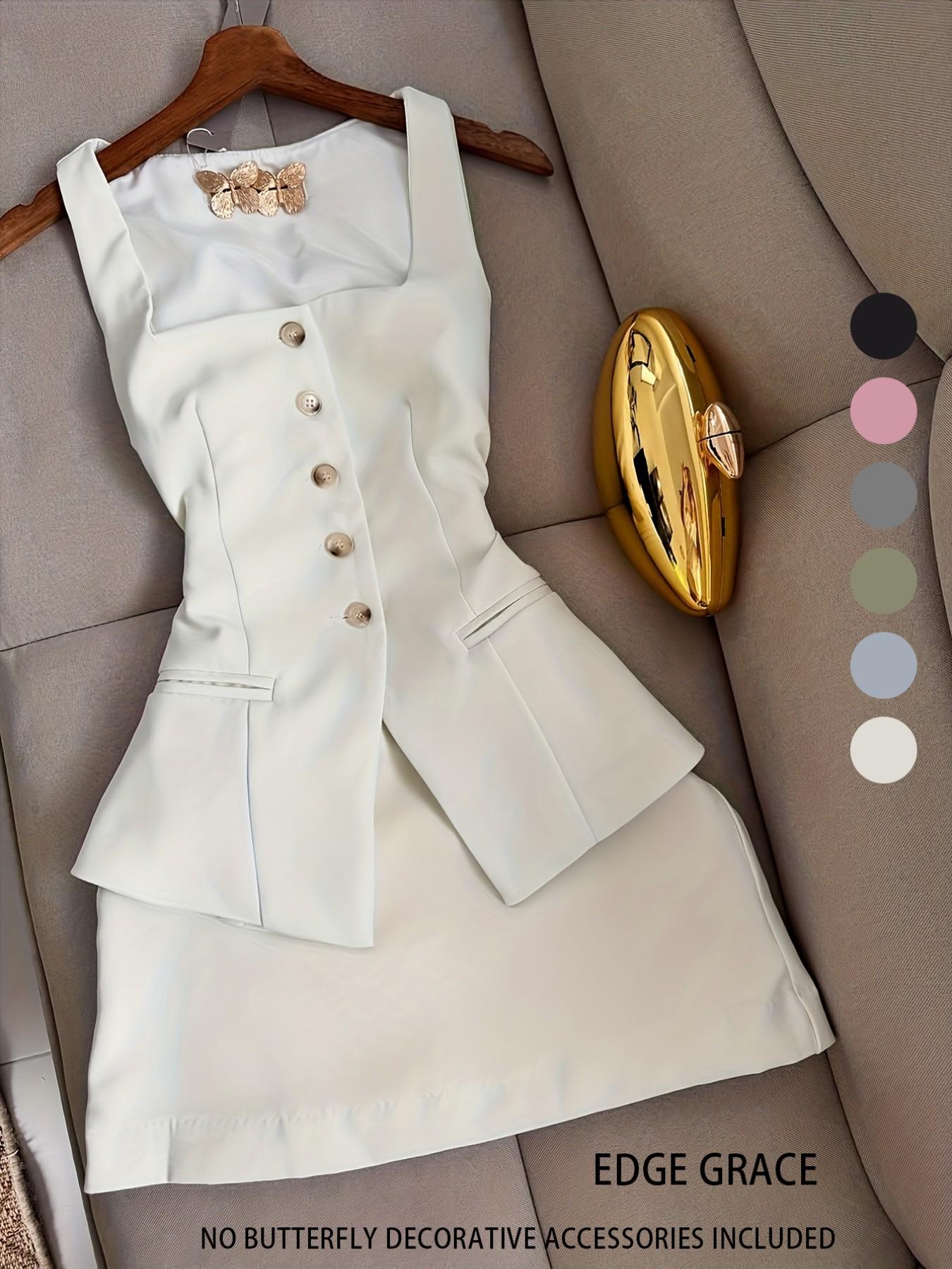 New Women's Short Skirt Two-Piece Set Vest Top Elegant Casual Fashion, Stylish Summer Outfit, Perfect for Daily Wear