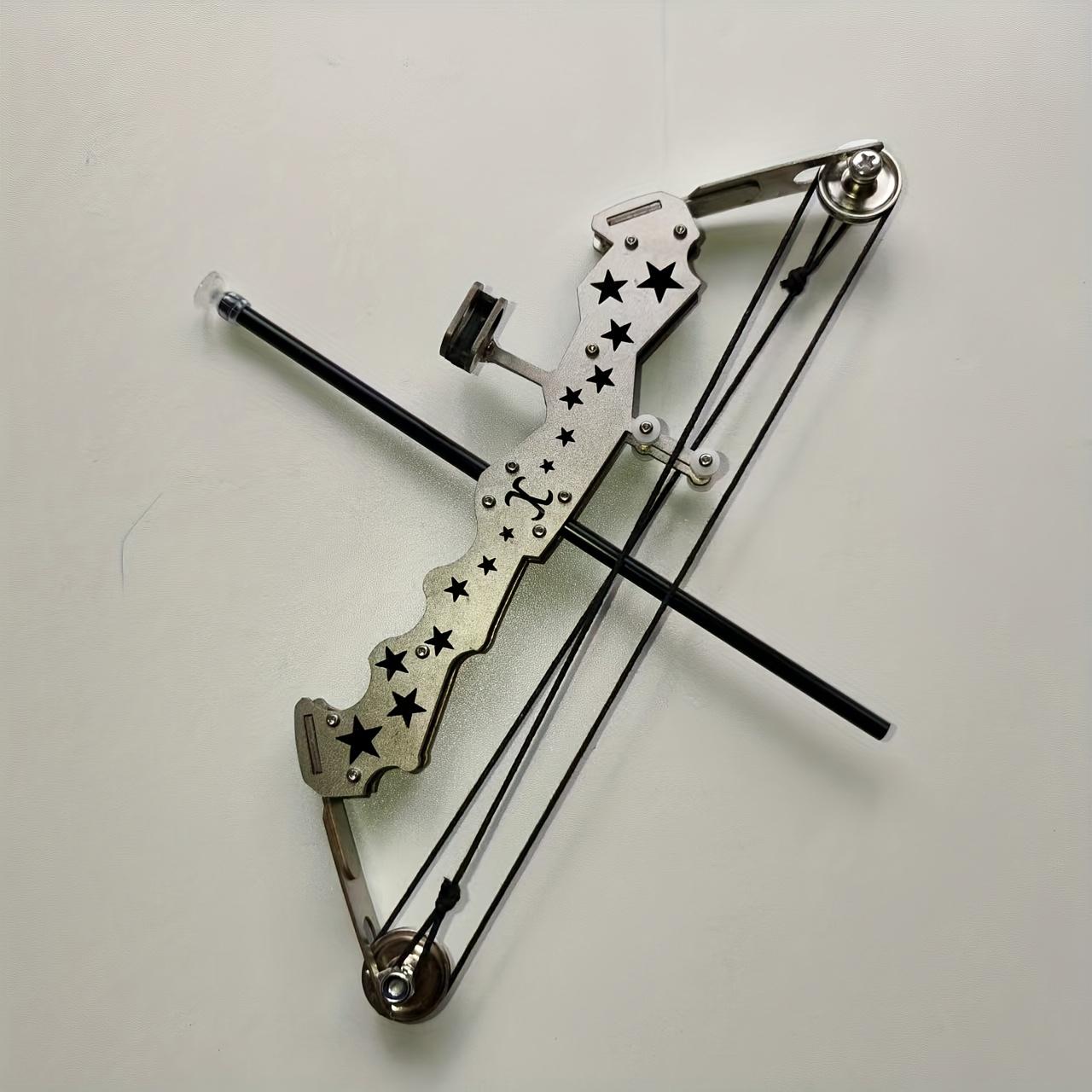 Multi-Functional Mini Bow Set, Stainless Steel, Precision Design, Ideal for Outdoor Fun and Practice, Includes 10 Arrows and Target