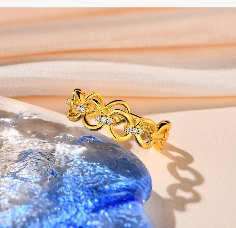 Synthetic Moissanite Rings Band Christmas Gift  Ring for Women Wedding Fine Jewelry Daily Wearing R033