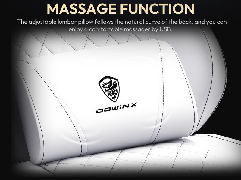 Dowinx Gaming Chair with Pocket Spring Cushion, Ergonomic Computer Chair with Massage Lumbar and Footrest for Adults, 300LBS