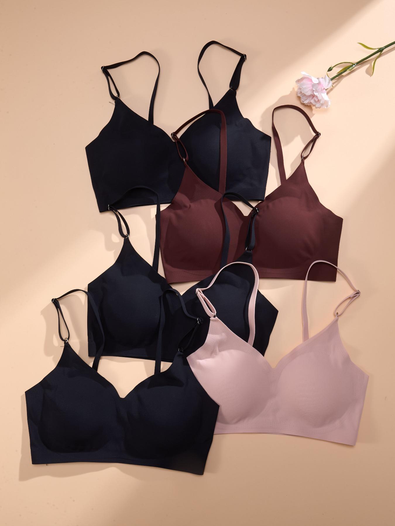 YOUKA Women's Valentine's Day Solid Wireless Seamless Supportive Bra, Autumn Winter Printed Bras, Soft Breathable Comfort Versatile Casual Style, Women's Underwear for Daily Wear Mother’s Day Love Mom Plan | Spring New Arrivals Limited Benefits