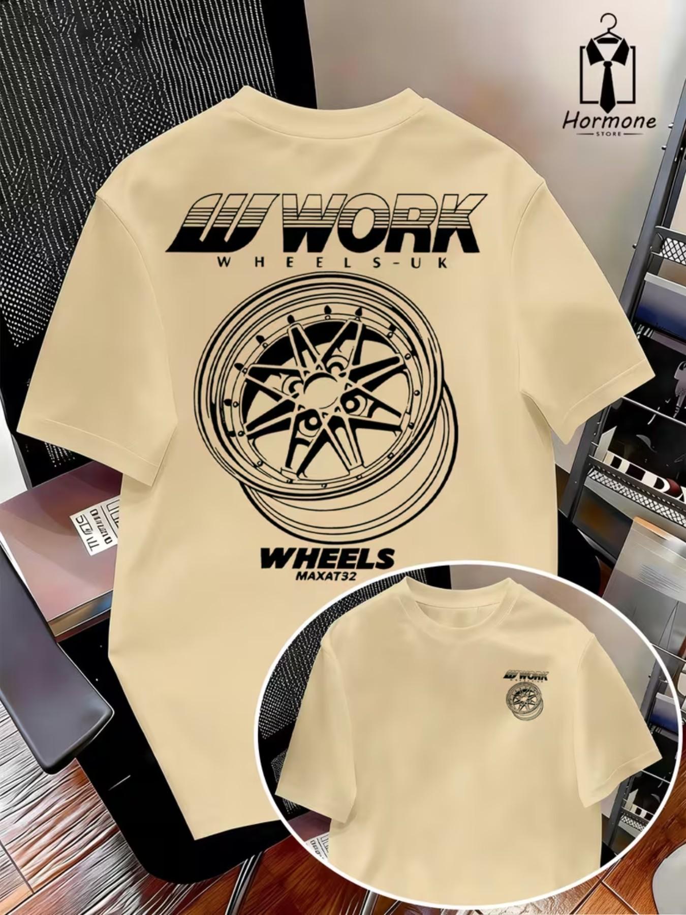 Men's Short Sleeve T-Shirt, Geometric Print, Loose-Fitting, Casual Style, Long Length, Jdm Car Culture, Summer Top