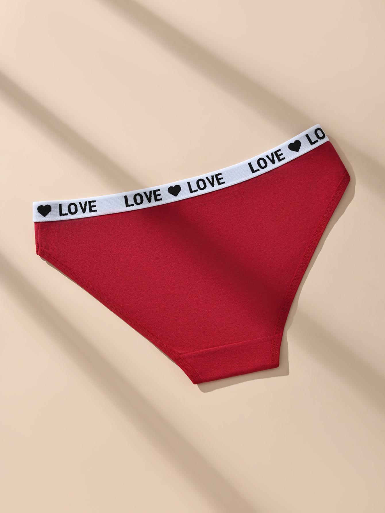 Women's Mid-Rise Brief Panties Multi-Pack, Soft Stretchy Synthetic Blend Underwear with Color Block Letter Print for Everyday Wear, Stretchy Fabric, Mid-Rise Cut