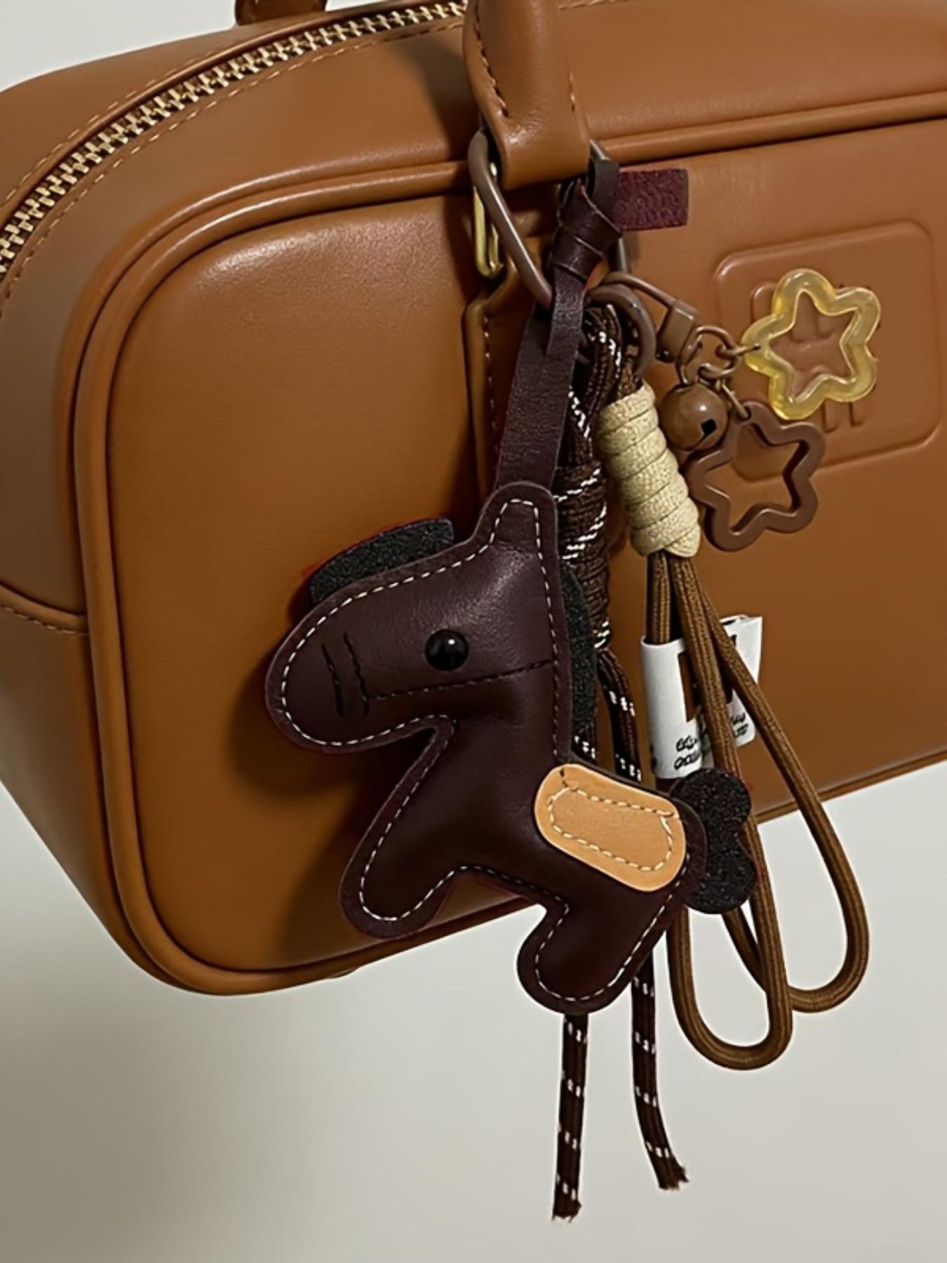 Year of the Horse Zodiac Pendant PU Leather Star & Horse-Shaped Keychain, Keychain for bags, Star Horse Bag Charm Key Chain Double Woven Rope Lanyard With Horse Charms Car Backpack Accessory Key Ring Decoration Valentine'S Day Gift