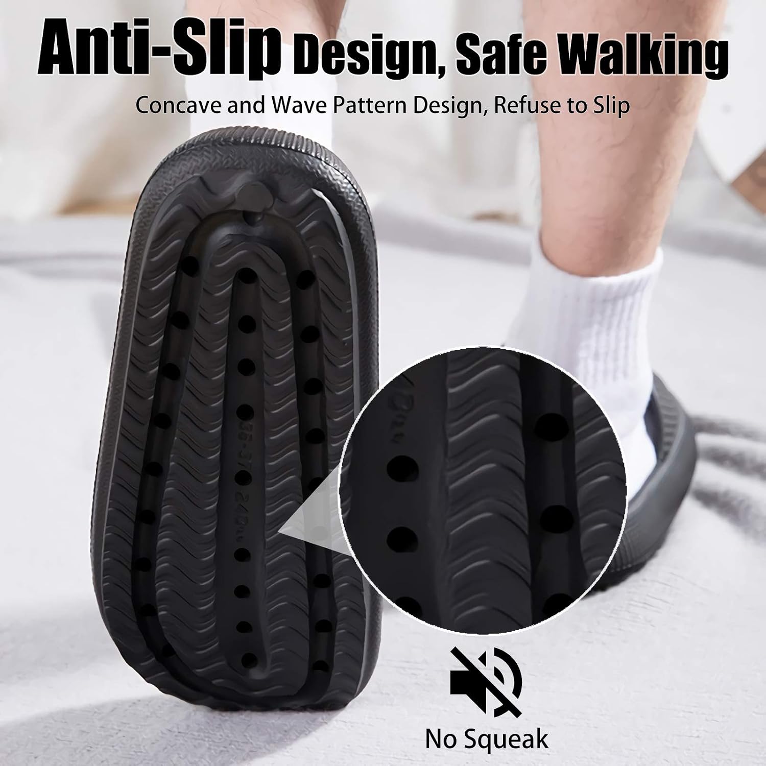 Women and Men, Pillow House Slippers Shower Shoes Indoor Slides Bathroom Sandals, Ultimate Comfort, Lightweight, Thick Sole, Non-Slip, Easy to Clean