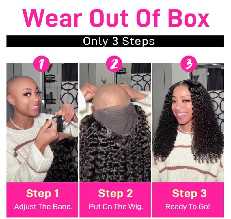 MorefaceBeauty 7x5 Wear Go Glueless Afro Kinky Curly Wigs Human Hair 200% Density Pre Bleached Lace Beginner Friendly Outdoorfun