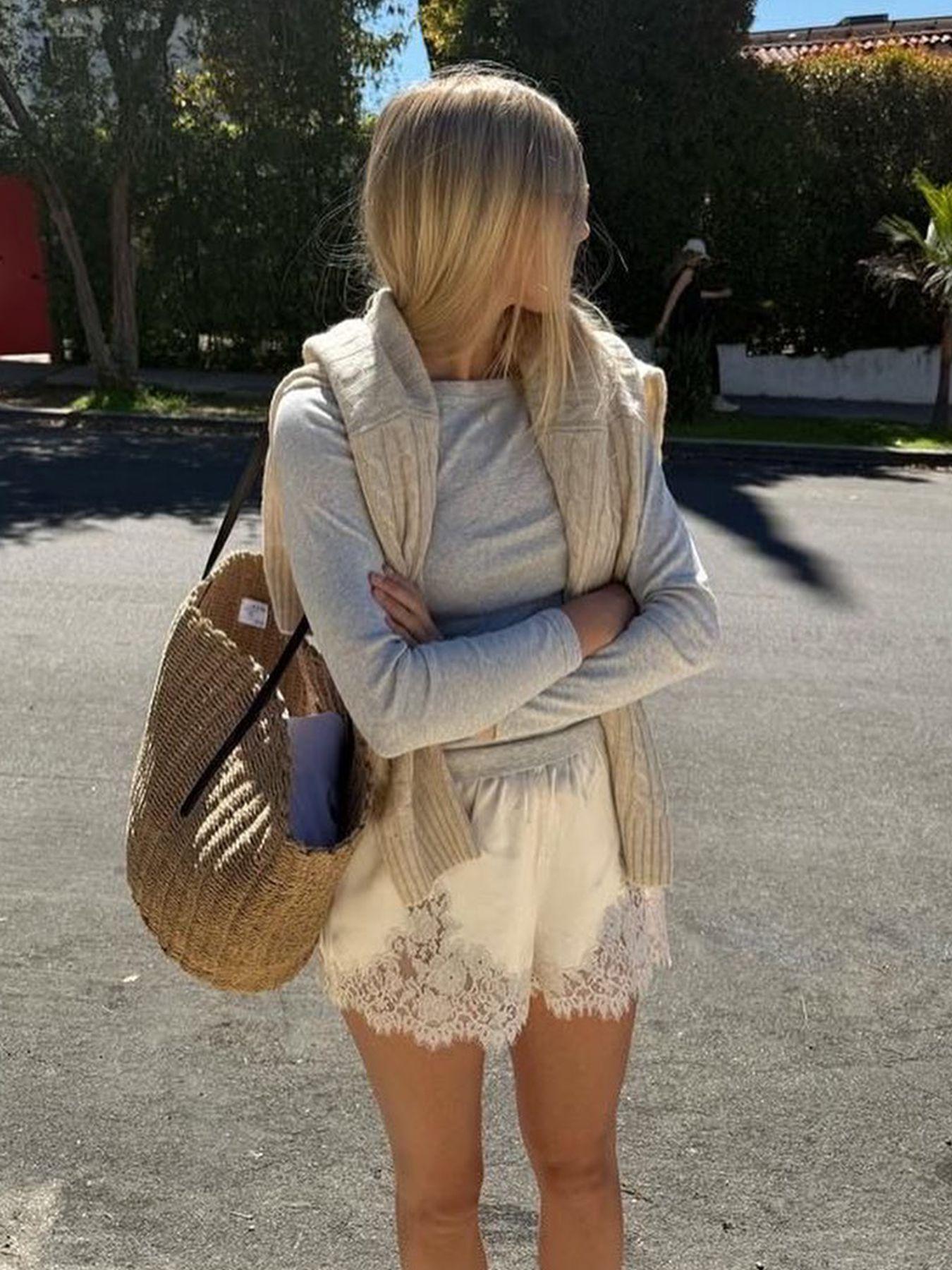 Women's Satin Silk Lace Shorts, Mid-Waist Mini Skirt, Luxurious Party Dress, French Style, Fashion Versatile Pants