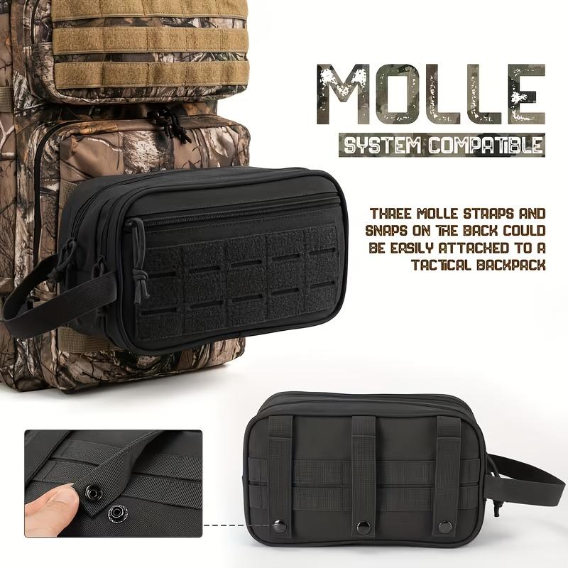 High Density Multifunctional Storage Pouch, Large Capacity Molle Gym Toiletry Bag with Waterproof Compartments for Business Travel, Camping & Outdoor Activities