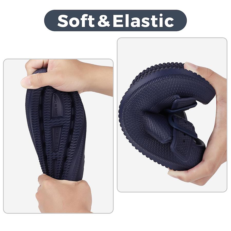 Pillow Slippers for Men and Women  | Adjustable Double Buckle Shower Slides | Cushioned Thick Sole Sandals
