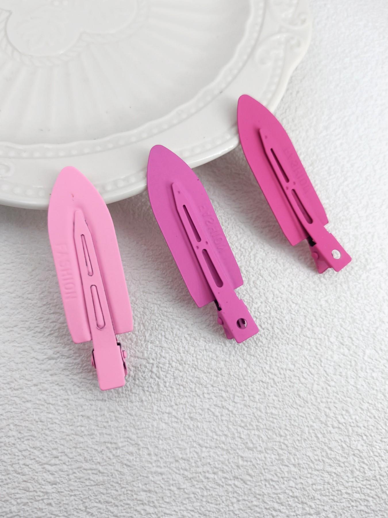 1 Pack 3 Pcs 7cm Water Drop Hair Clip, Metal Material, Dopamine Color Series, Secure Side Bangs and Daily Hairstyles, Styling Accessories