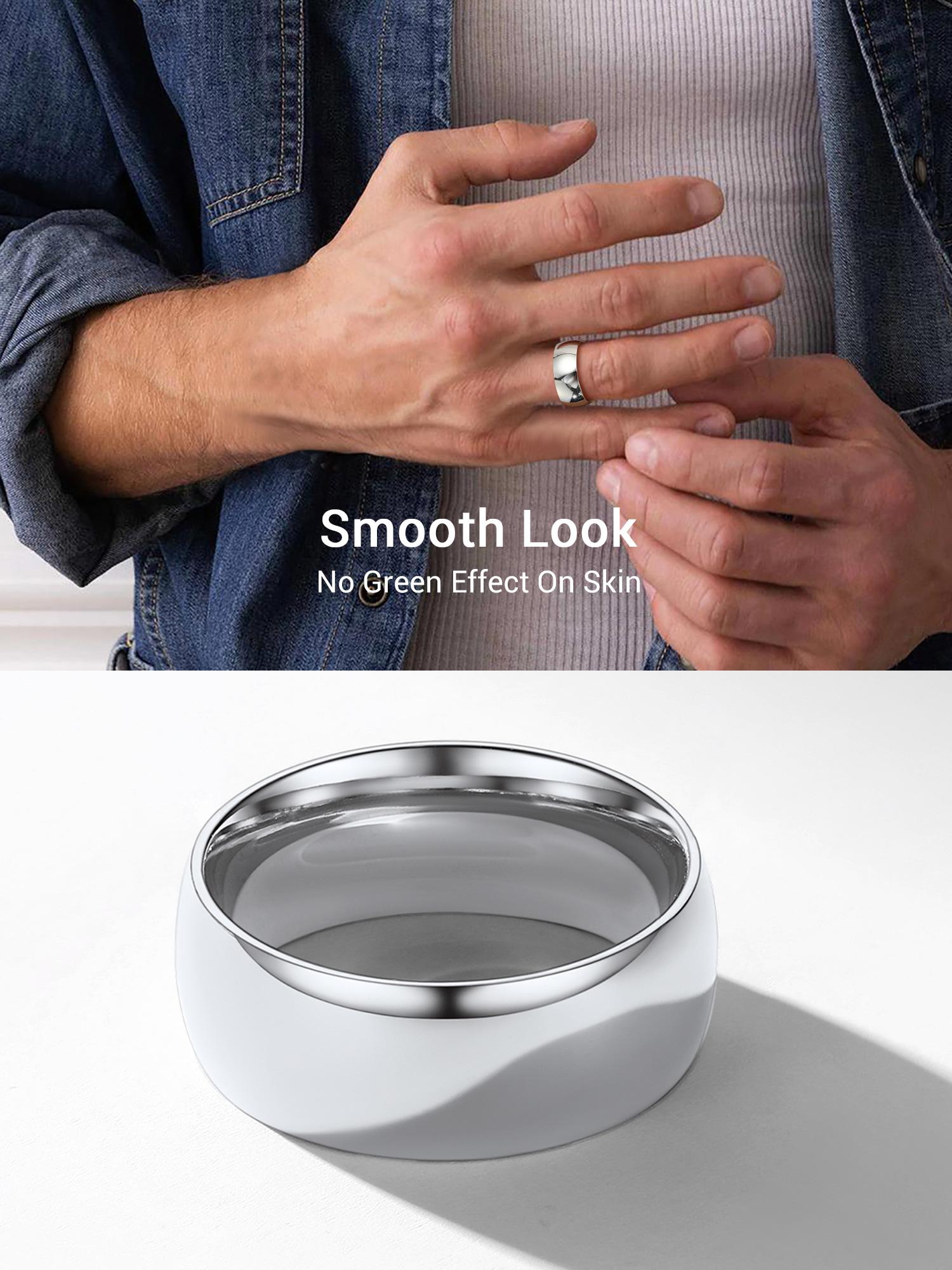 PROSTEEL 8mm Ring Stainless Steel Wedding Bands Thick Ring Thumb Rings Jewelry Unisex For Men Women with Gift Box